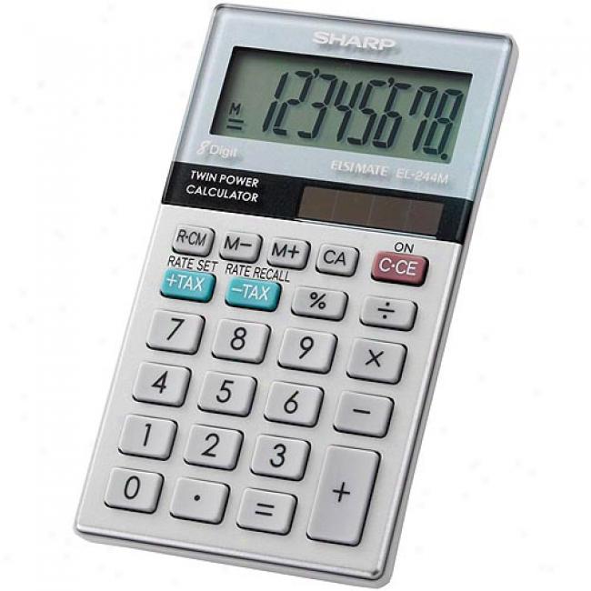 Sharp 8-digit Display Hand-held Calculator, El244mb