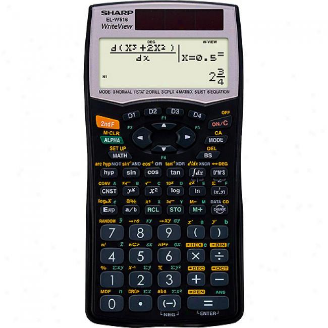 Sharp Scientific Calculator With Writeview - Black, El-w516b