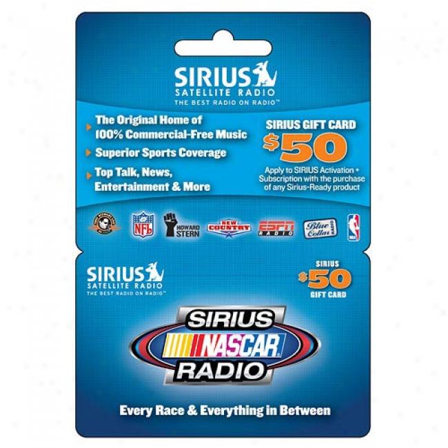Sirius Satellite Radio $50 Prepaid Card