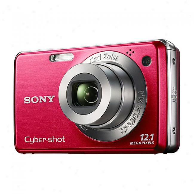 Sony Cyber-shot Dsc-w230 Red 12mp Digital Camera, 4x Optical Zoom & 3