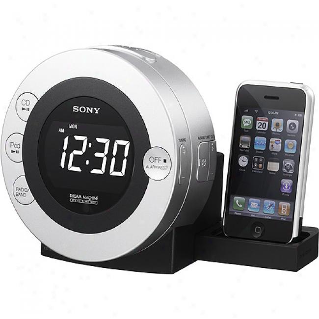 Sony Icf-cd3ipsil Cd Clock Rafo For Ipod And Iphone