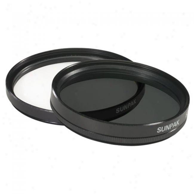Sunpak 55mm Ultra-violet And Circular Polarized Filter Twin Pack