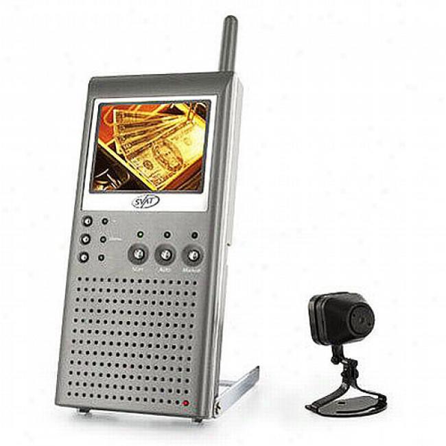 Svat Wireless Security System With Complexion Pinhole Camera & Handheld Monitor