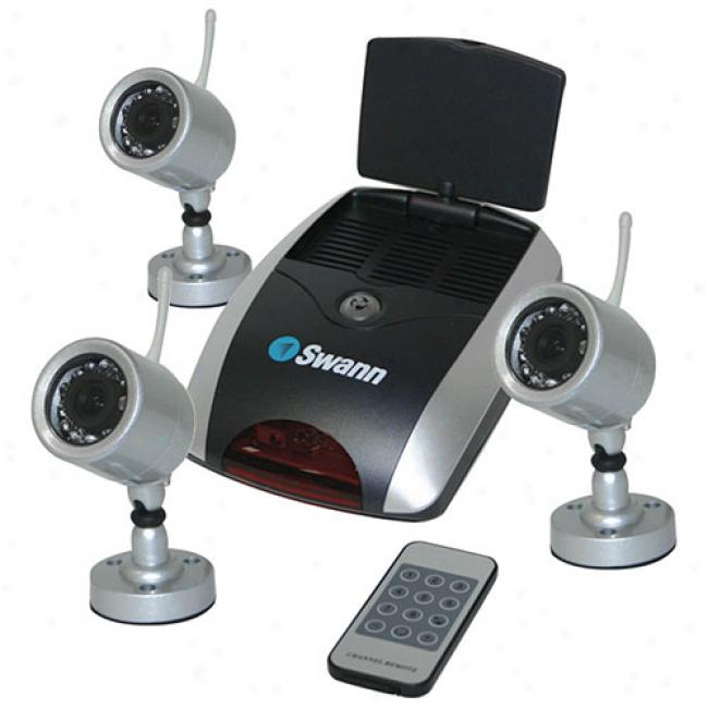 Swann Wireless Security System With 3 Nighthawk Cameras And Receiver