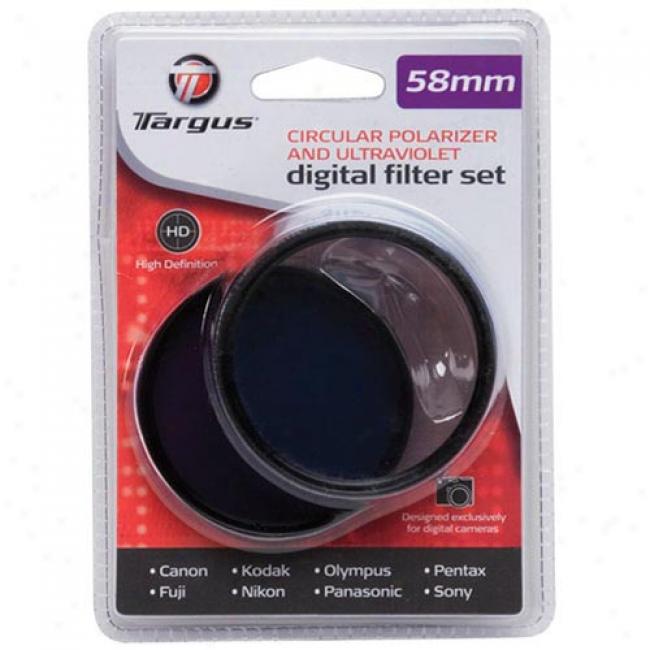 Targus 58mm Uv Filter & Circular Polarizer Combo, Black