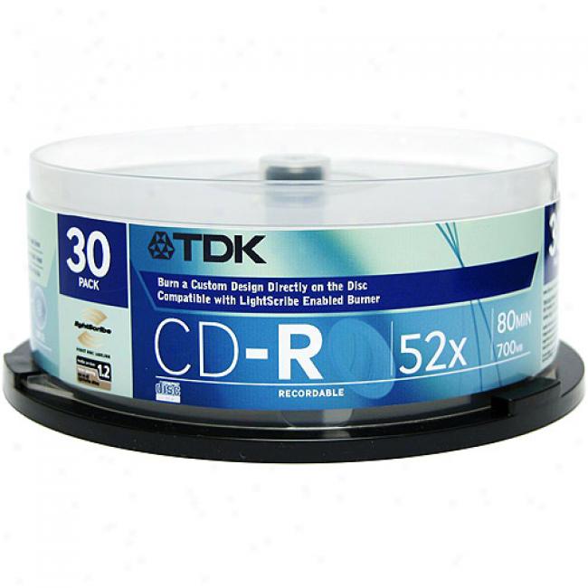 Tdk 52x Lightscribe Cd-r Discs, 30-pack