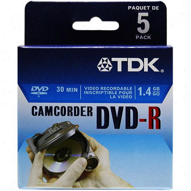 Tdk 8cm Write-once Dvd-r Discs For Camcorders, 5-pack