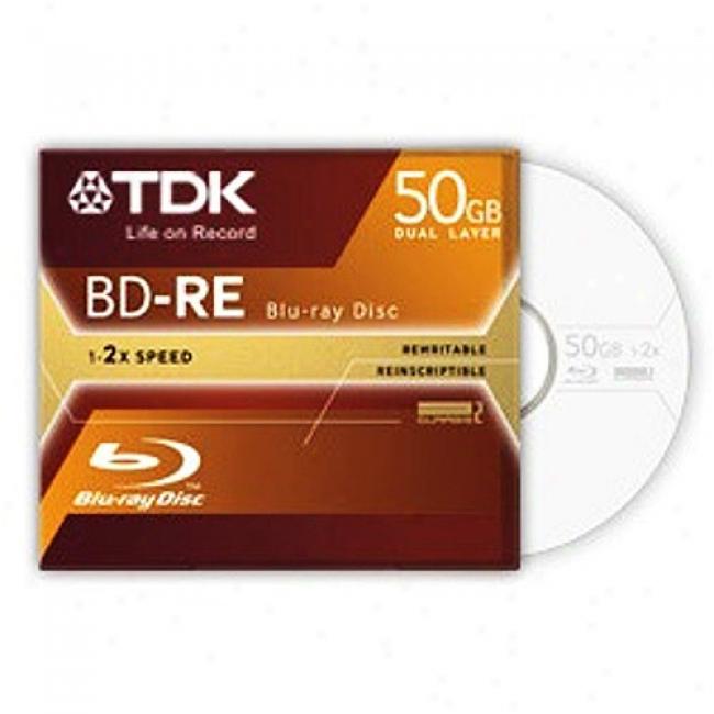 Tdk Bd-re Rewritable Dual Layer Blu-rzy Disc, Single
