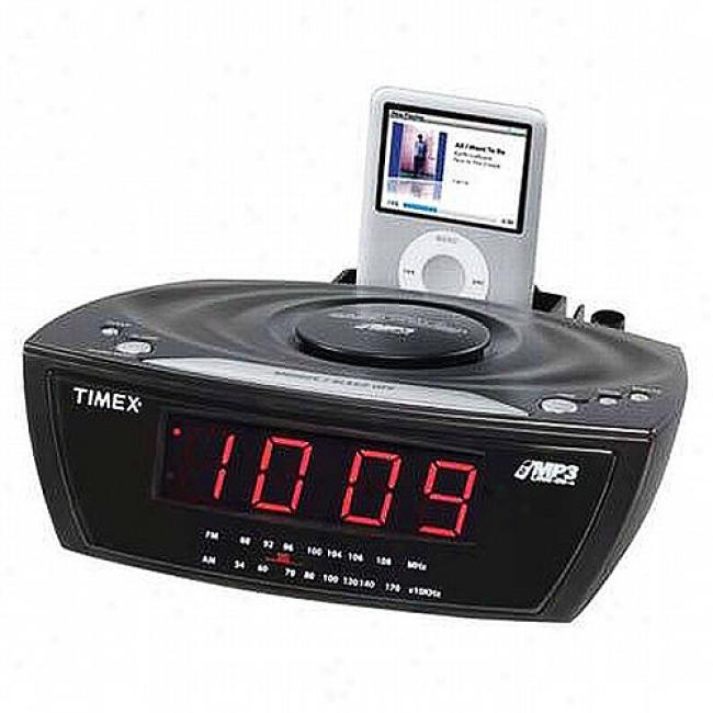 Timex Alarm Clock Radio With Mp3 iLne In Black