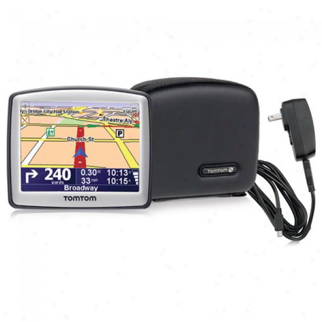 Tomtom One 130s Gps W/ Text To Speech Bundled W/ Home Charger & Carry Case