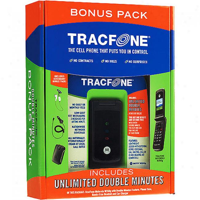 Tracfone Moto W260 Bundled W/ Double Minutes For The Life Of Your Phone (a $50 Value)