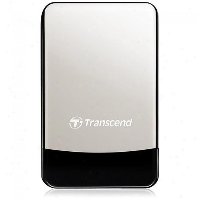 Transcend Storejet 320gb Portable Hard Drive Drive W/ Leather Case
