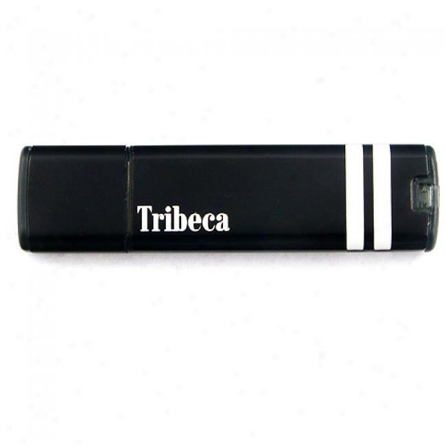 Tribeca 1gb Dark With White Racing Strip Splash Usb Flash Drive