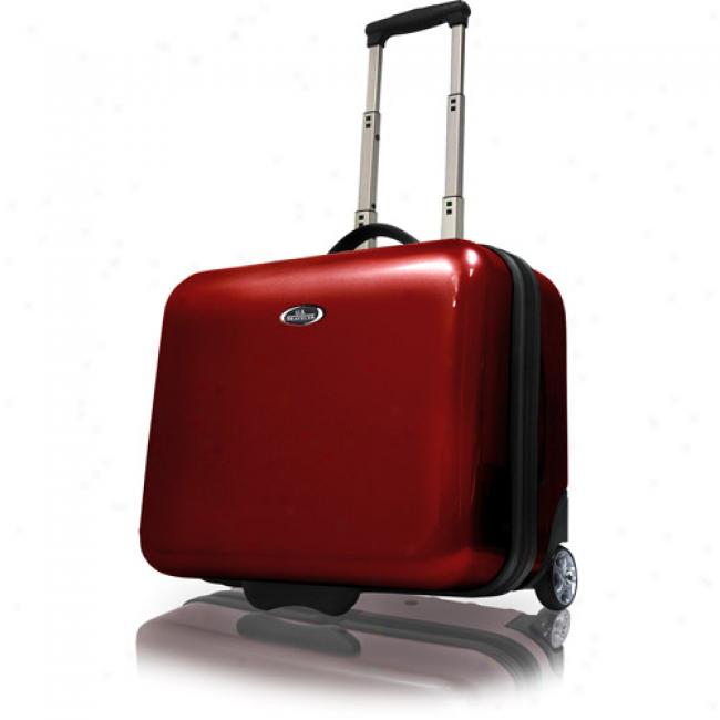 Us Traveler Rolling Laptop Briefcase, Red