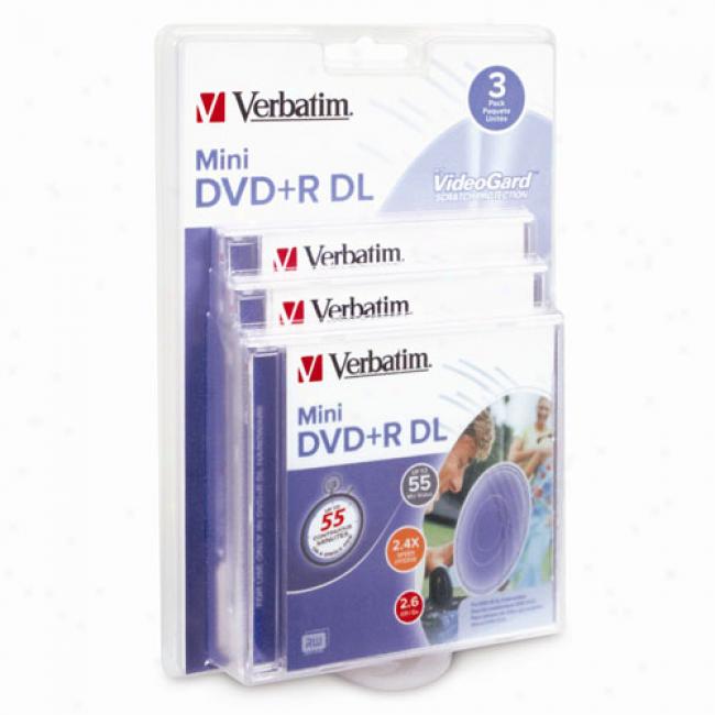 Verbatim 55-min Mini Dvd+r Dl For Camcorders, 3-pack