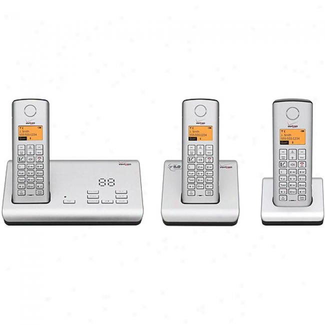 Verizon Dect 6.0 Base, Digital Answering Machine, And 2 Phones