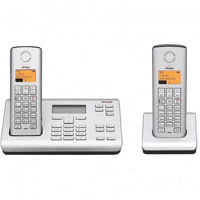 Verizon Dect 6.0 Base, Digital Answering Machine, Dual Keypad, And 2 Phones