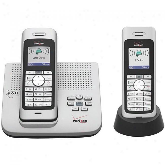 Verizon Dect 6.0 Base, Room Monitoring, Digital Answering Machine, Color Display, And 2 Phones