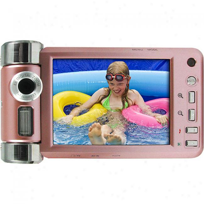 Vistaquest Dv-800hd Pink Dgital Camcorder With 8mp, 3.0