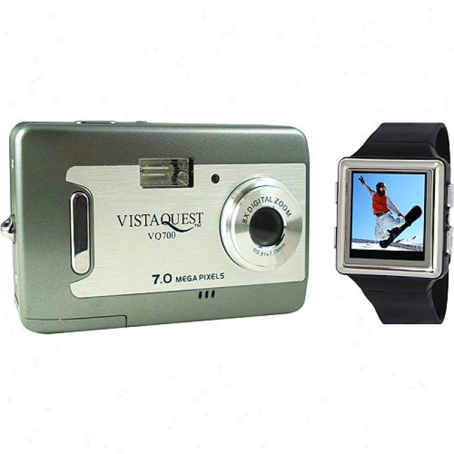 Vistaquest V700 Champagne 7 Mp Digital Camera & 2.4
