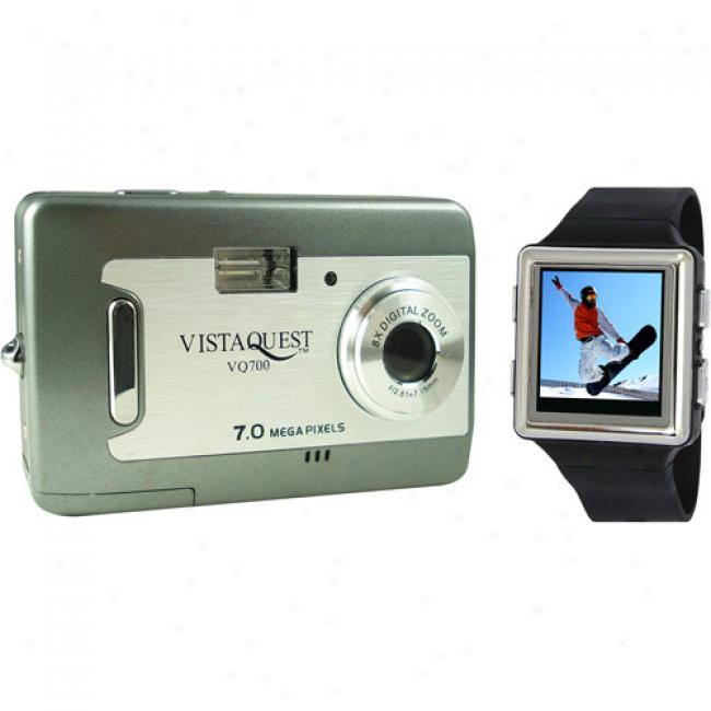 Vistaquest V700 Gray 7 Mp Digital Camera & 2.4