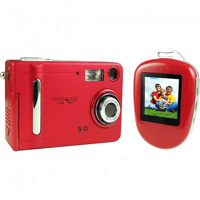 Vistaquest Vq-500 Red 5 Mp Digital Camera & 1.5