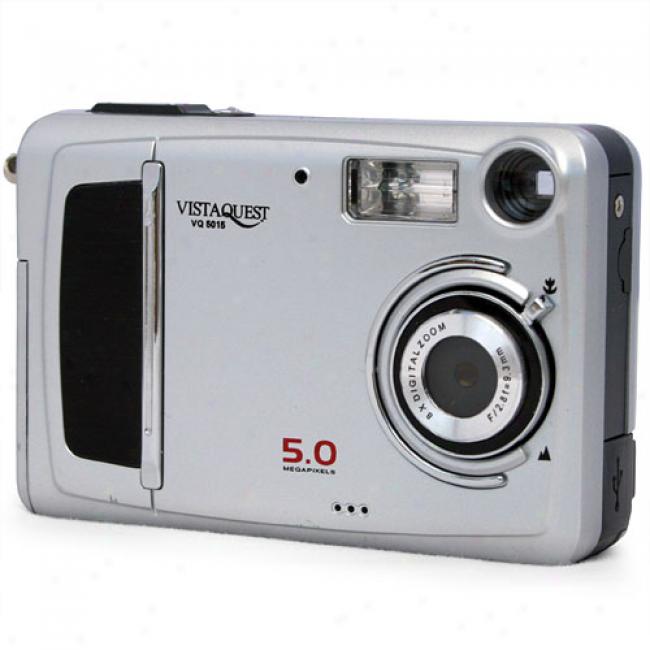 Vistaquest Vq-5015 Silver 5 Mp Digital Camera, 8x Digital Zoom & 1.5