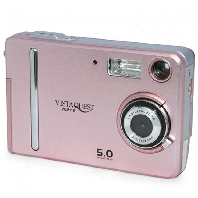 Vistaquest Vq-5115 Pink 5 Mp Digital Camera & 1.5