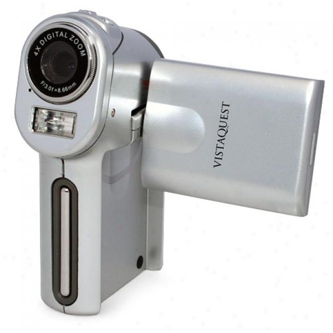 Vistaquest Vq-dv7 Silver Flash Memory Digital Camcorder, Digital Camera, Mp3 Player & Pc Web Cam, 7mp Resolution