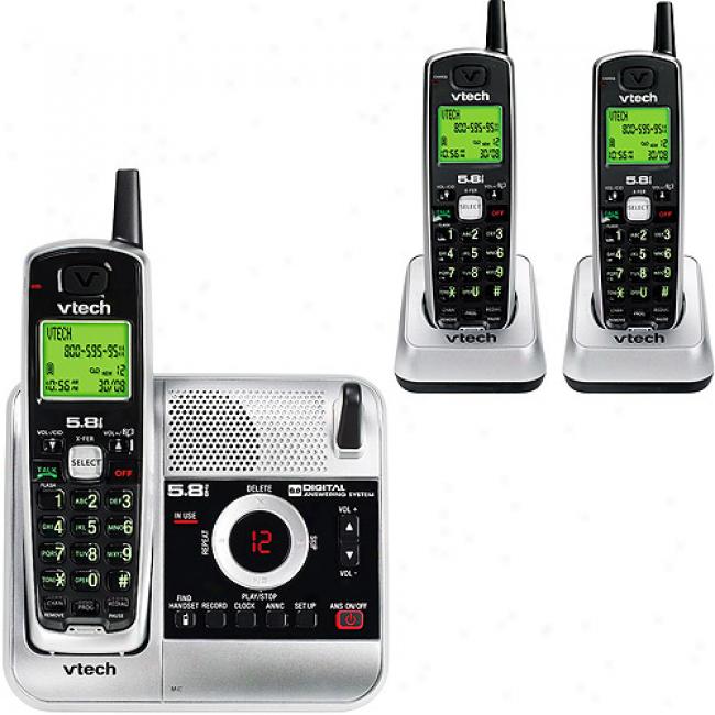 Vtech 5.8a Phone Bundle 3 Pack With Caller Id And Answering Syxtem