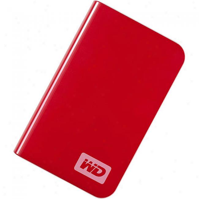 Western Digotal 320gb My Passport Essential Portable Exteral Hard Drkve, Cherry Red