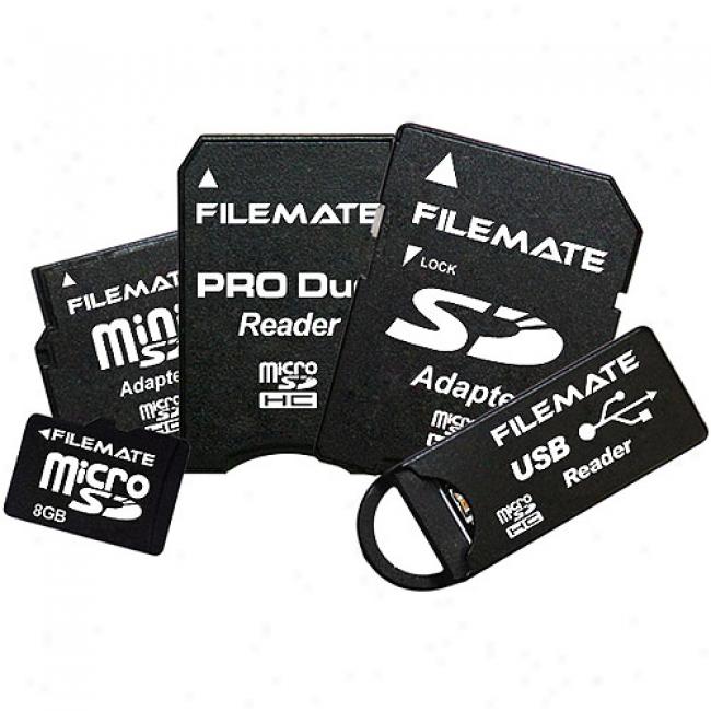 Wintec Filemate 8gb Microsdhc Kit With Standard Sd, Mini Sd, Memory Stick Pro uDo, And Usb Adapters