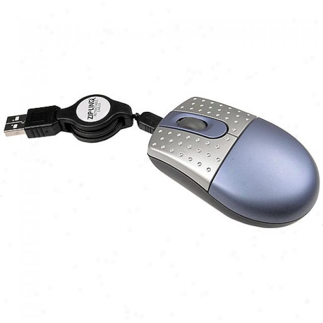 Zip-linq Mini Optial Mouse With Retractable Cable