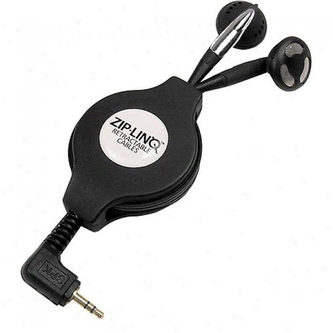 Zip-linq Retractable 2.5mm Bpack Earbuds - Extends To 48