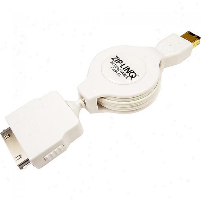 Zip-linq Retractable Firewire Cable For Ipod