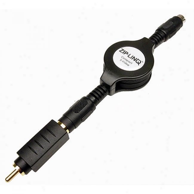 Zip-linq - Retractable S-video Cable With Rca Adapter Kit