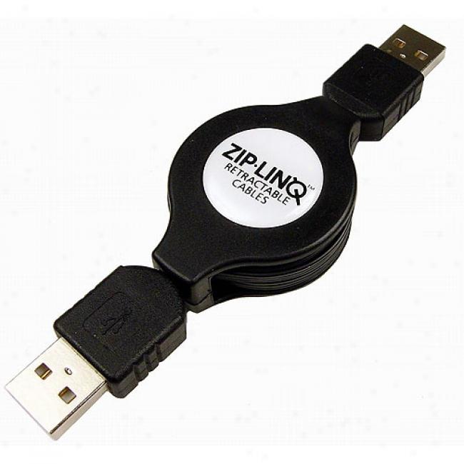 Zip-linqretractable Usb 2.0 A To A Device Cable