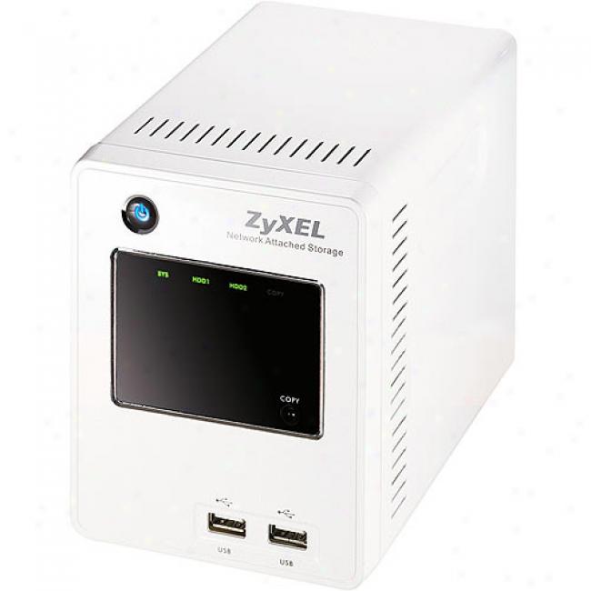 Zyxel Nsa-220 Dual Sata Bay Network Attached Storage Device With Up To 2tb Of Storage With Dlna Compatbiility