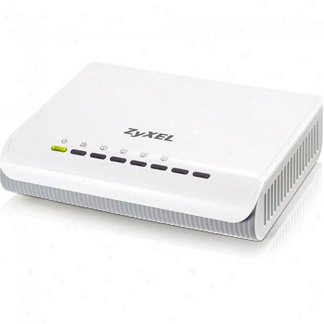 Zyxel Pla470 200 Mbps Powerline Homeplug Av Desktop Adapter With Built-in 4-port 10/100 Fast Ethernet Switch
