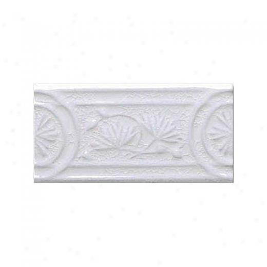 Adex Usa Hampton Listello Flower 3 X 6 White Tile & Stone