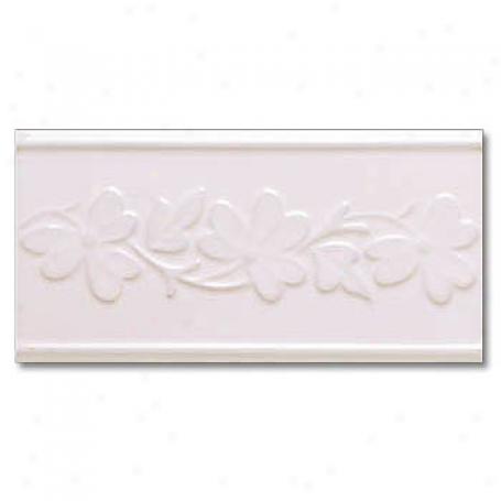 Adex Usa Neri Flowers 2 Listello Bisque Tile & Stone