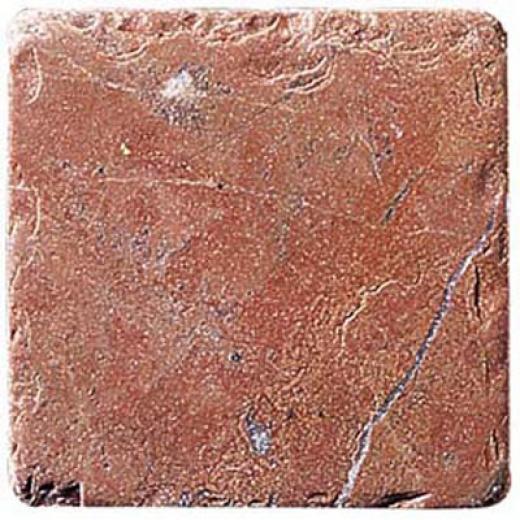 Alfagres Tumbled Marble 4 X 4 Tocetos Rojo Tile & Stone