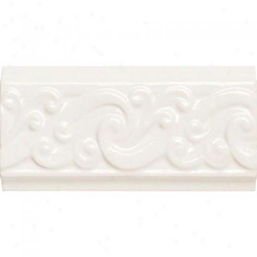 American Olean Designer Elegance Accents Ice Happy Curl 3 X 6 Tile & Grave~