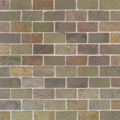 American Olean Tumbled Slate Brick Mosaic India Multicolor Tile & Stone
