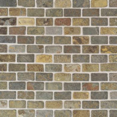 American Olean Tumbled Slate Brick Mosaic China Multicolor Tile & Stone