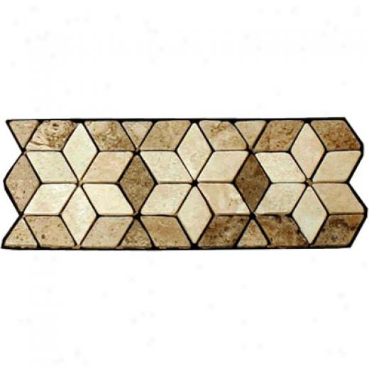 Caribe Stone Decorative Borders - Travertine Star Noce Tile & Stone