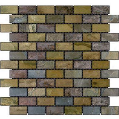 Caribe Stone India Tumbled Slate Brick Mosaic Sandalwood Tile & Stone