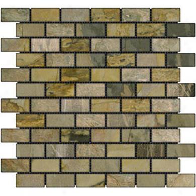 Caribe Stone India Tumbled Slate Brick Mosaic Autumn Tile & Stone