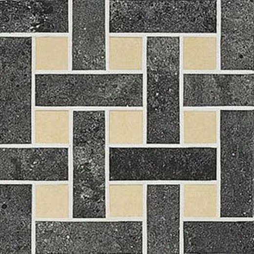 Crossville Empire Mosaic Basketweave Black Swan & Parisian White Tile & Stone