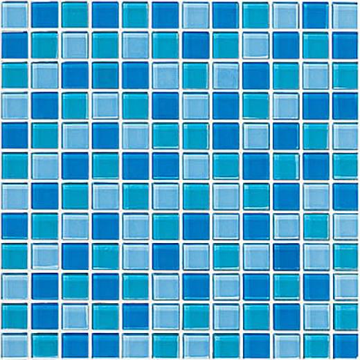 Crossville Glass Blox Blend Mosaic 1 X 1 South Sea/aquean/blue Grotto Tile & Stone